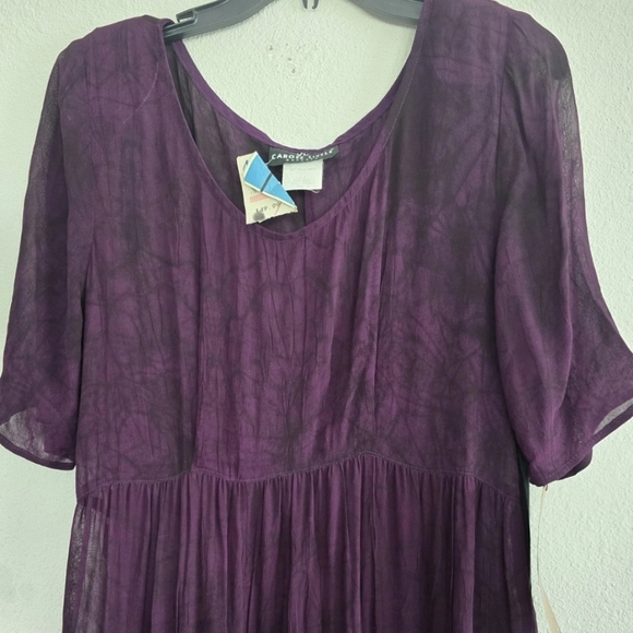 VTG Carole Little Sheer Maxi Dress Sz 8 Purple Ruffles Pad Dead Stock Y2k Tiered - Picture 4 of 14